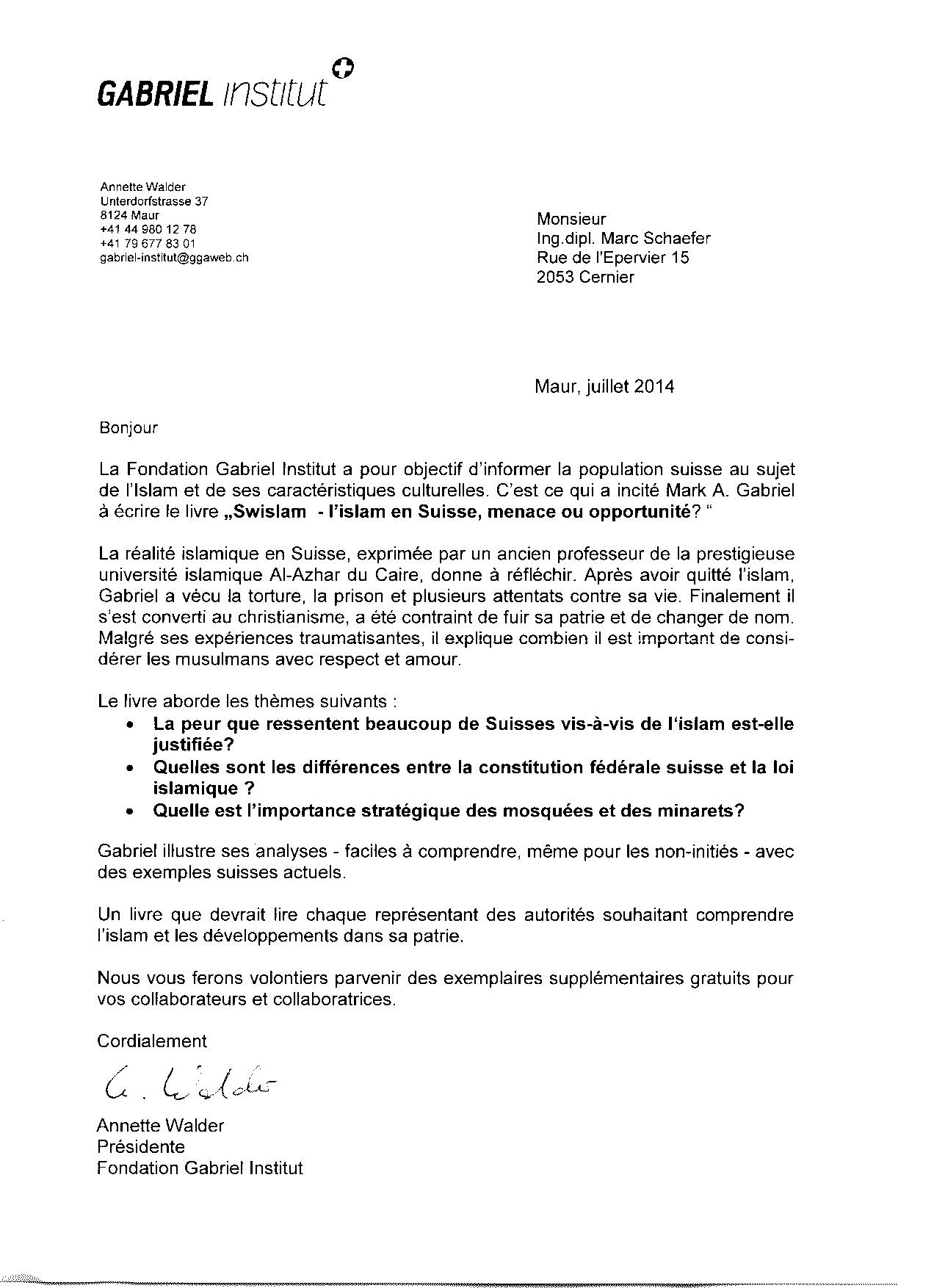 exemple lettre de licenciement suisse